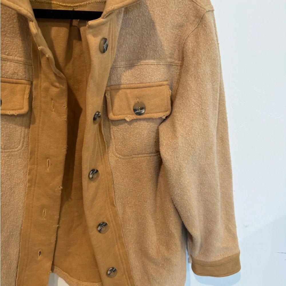 BKE Youth Tan Shacket Jacket Size Medium Boho Casual